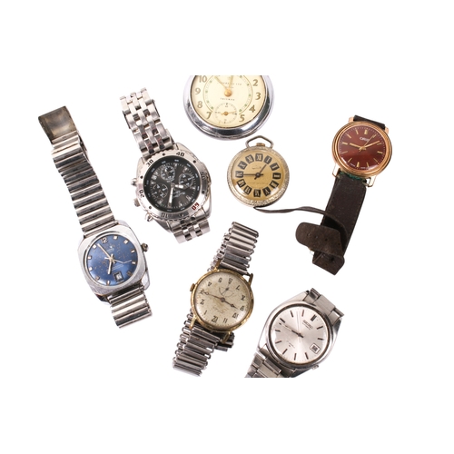 411 - An assortment of watches. Including a gentleman's Seiko, the chrome dial with baton hour markers and... 