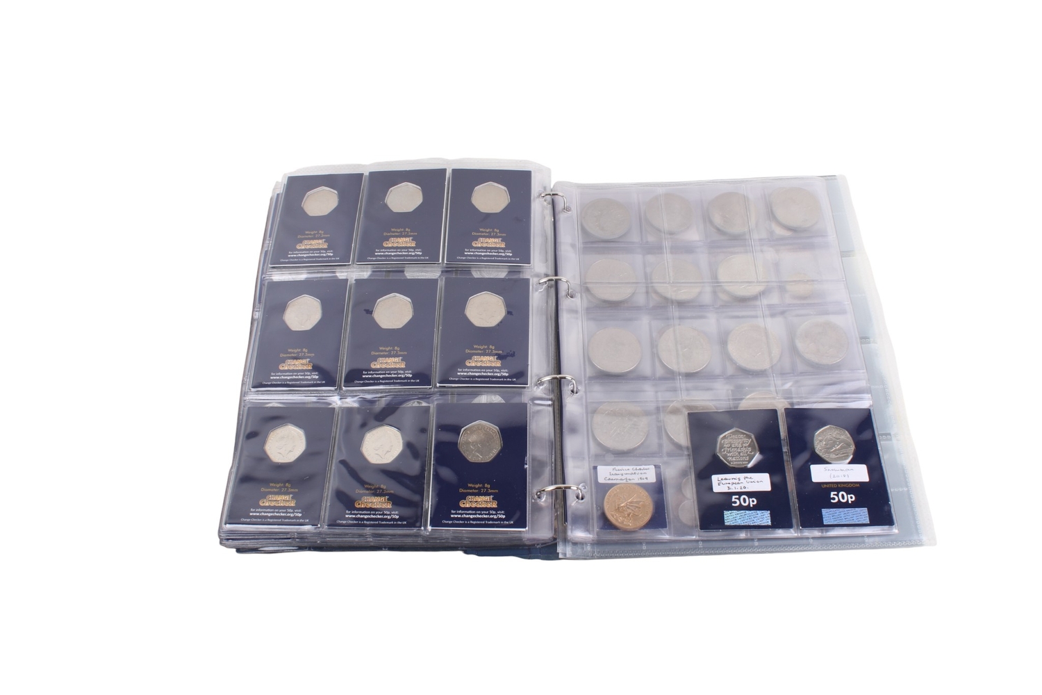 A Change Checker coin album, with 24x £1 coins; 34x £2 coins. Including ...