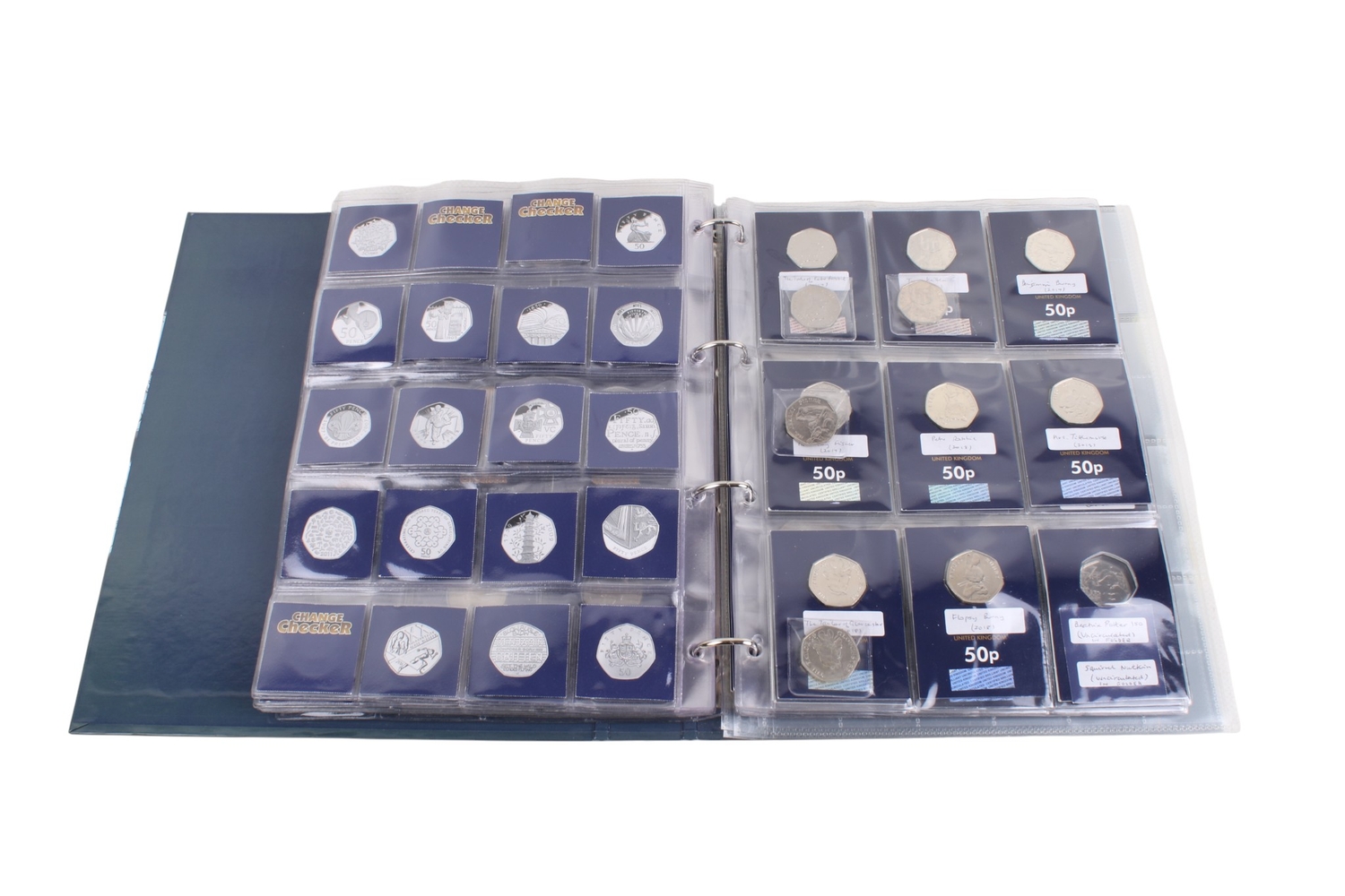A Change Checker coin album, with 24x £1 coins; 34x £2 coins. Including ...