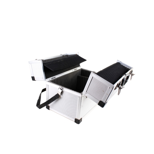 378 - A Jessop aluminum camera case and a Kata camera backpack. The case having a black plastic handle, H3... 