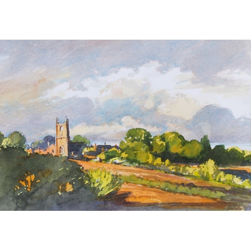 440 - M. E. Rutledge (20th century) - Evening in St. Mellion, Cornwall, watercolour. Signed lower right, 3... 