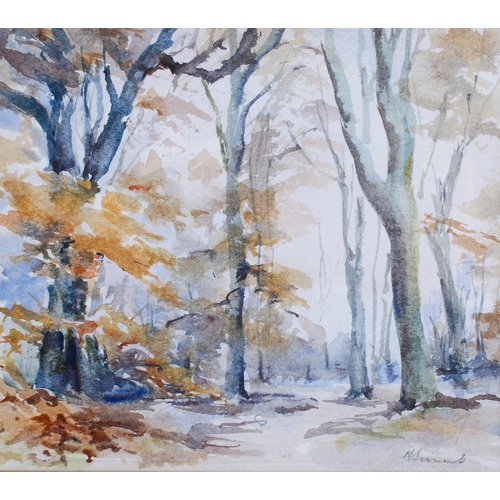 460 - A group of three assorted signed watercolour pictures. Including Ray Balkwill (1948), river with bri... 