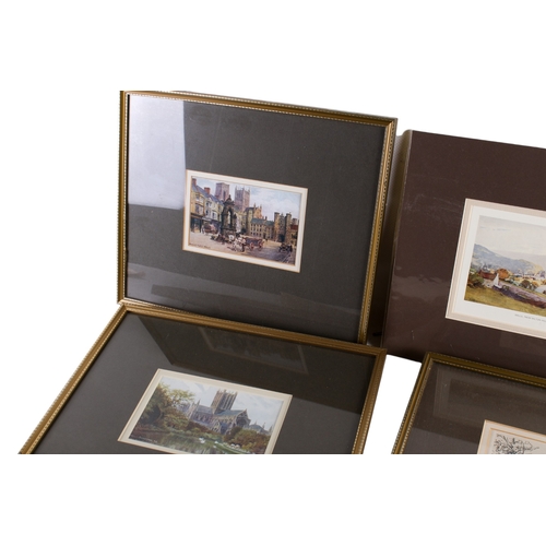 468 - A collection of seven assorted prints of Somerset. Including Wells Cathedral and two indentures, mos... 