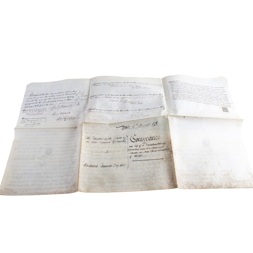 468 - A collection of seven assorted prints of Somerset. Including Wells Cathedral and two indentures, mos... 