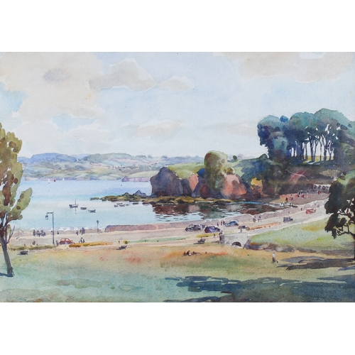 471 - A 20th century watercolour, Livermead Cliffs, Torquay. Indistinct signature lower left, 37cm x 26cm,... 