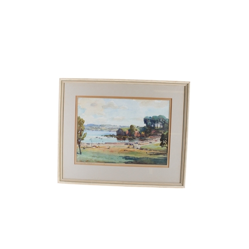 471 - A 20th century watercolour, Livermead Cliffs, Torquay. Indistinct signature lower left, 37cm x 26cm,... 