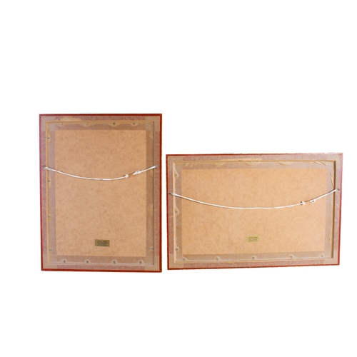 513 - A group of three assorted Eastern gouache paintings. Two depicting elephants the other camels. Frame... 