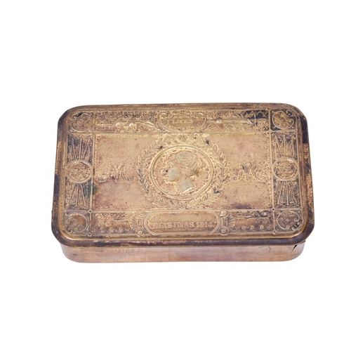 211 - An oak letter rack and a Mary 1914 Christmas tin. The rack having a tambour front and containing fou... 