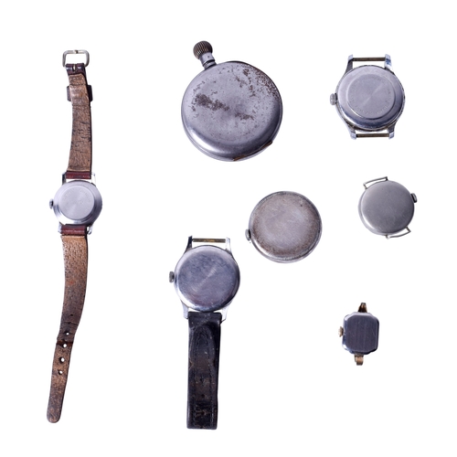 45 - Seven assorted watches. Including a JW Bensen silver cased 'trench' watch, a gentleman's Smiths Astr... 