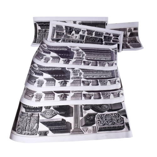 602 - A collection of prints depicting architectural components. Including columns, ancient Greek and Roma... 