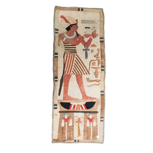 389 - An early 20th century Egyptian khayamiya. The cotton appliqué decoration stitched onto woven fabric,... 