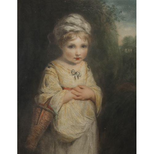 549 - After Joshua Reynolds, coloured print 'The Strawberry Girl'. 36cm x 47cm, framed and glazed, 59cm x ... 