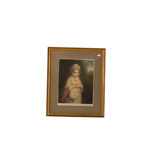 549 - After Joshua Reynolds, coloured print 'The Strawberry Girl'. 36cm x 47cm, framed and glazed, 59cm x ... 