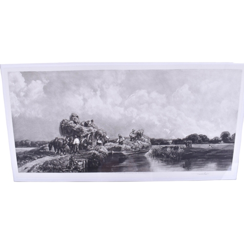 606 - Sir Frank Short (British, 1857-1945), a pair of mezzotints. One depicting a canal, the other a field... 