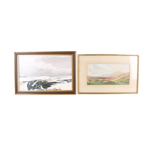 520 - Two 20th century paintings. Comprising a C N Rowe watercolour, 'Dartmoor', signed lower left, dated ... 