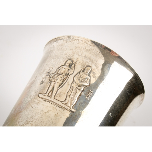 13 - An early 20th century silver beaker. Of lightly tapered form, decorated with  The National Rifle Ass... 