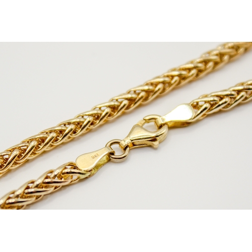 140 - A 9ct gold rope chain bracelet. Hallmarked and marked 9k, L18cm, weight 3.3g.