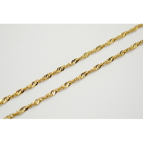 169 - A 9ct gold twisted curb link chain necklace. Hallmarked to clasp, with of links 3mm, total length 50... 