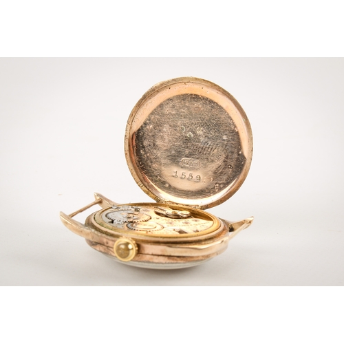 211 - A 1920s 9ct gold Rolex wristwatch, without strap. Black Arabic numerals and subsidiary dial to the e... 