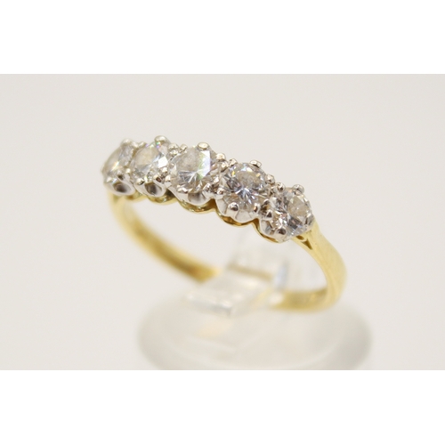 82 - An 18ct diamond five stone ring. Slightly graduated sized stones, largest circa 0.25ct estimated wei... 