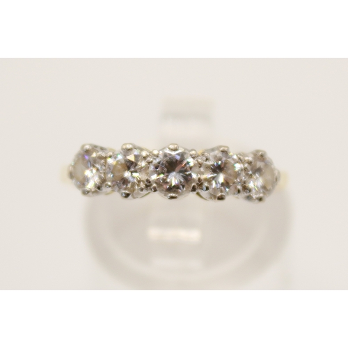 82 - An 18ct diamond five stone ring. Slightly graduated sized stones, largest circa 0.25ct estimated wei... 