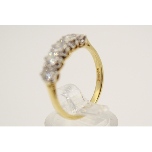 82 - An 18ct diamond five stone ring. Slightly graduated sized stones, largest circa 0.25ct estimated wei... 