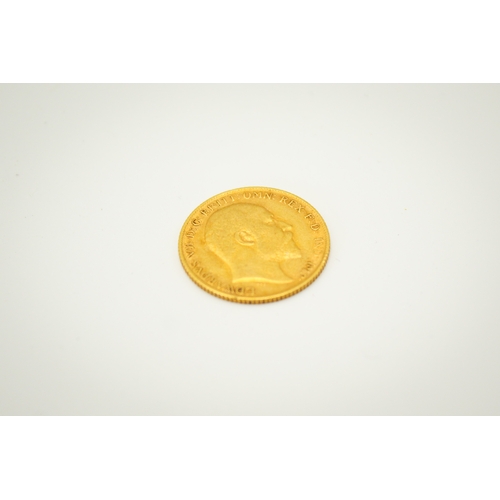 195 - A 1907 half sovereign coin. Weight 4g.