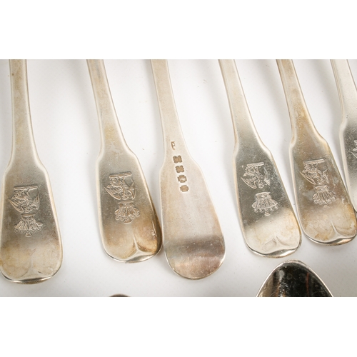 50 - A large quantity of Irish and English matched silver cutlery. Comprising nine large spoons (Christop... 