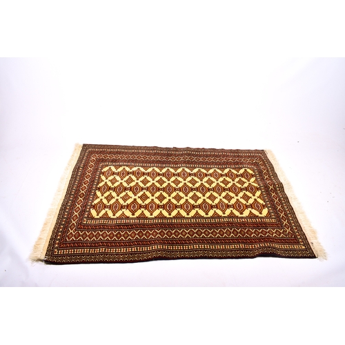 144 - A modern geometric red and blue rug Persian style rug. Having multiple geometric borders and traditi... 