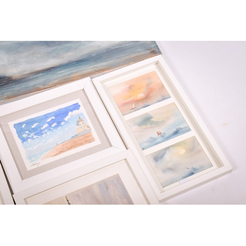 273 - An assortment of contemporary artwork. Including two watercolours signed 'Myers', one titled 'Walton... 