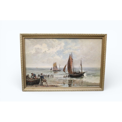 176 - Alfred H. Bennett (1891-?) - A Breezy Day South Coast, oil on canvas. Signed and dated '89 lower rig... 