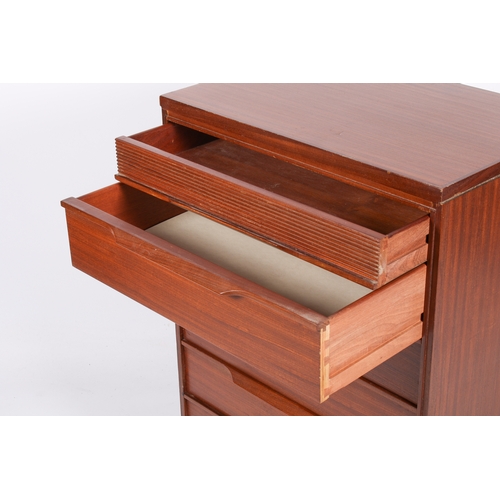 18 - A mid-20th century White & Newton teak chest of drawers. Seven lip handled drawers, the top drawer w... 