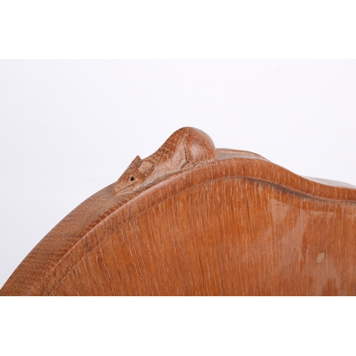 6 - Robert 'Mouseman' Thompson (British, 1876-1975) of Kilburn. A 20th century oak tray with two mouse m... 