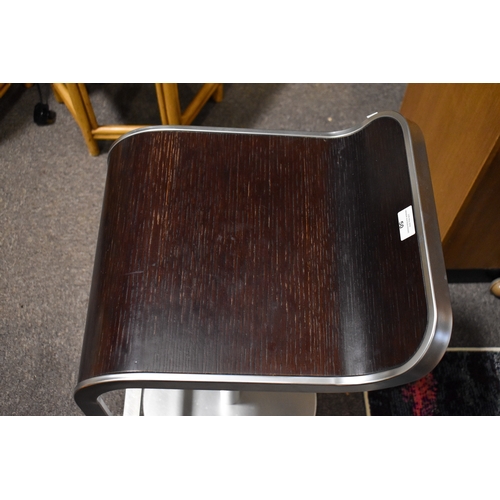 50 - A pair of Italian, Lapalma 'Lem S80' retro style adjustable stools. Dark stained bentwood seats on c... 