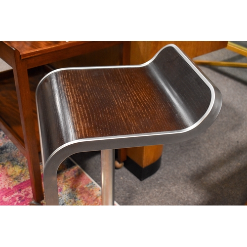 50 - A pair of Italian, Lapalma 'Lem S80' retro style adjustable stools. Dark stained bentwood seats on c... 