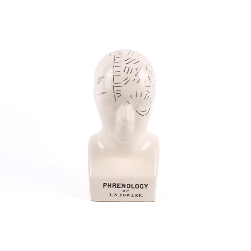 218 - A reproduction 'Phrenology by L. N. Fowler' ceramic head. H28cm
