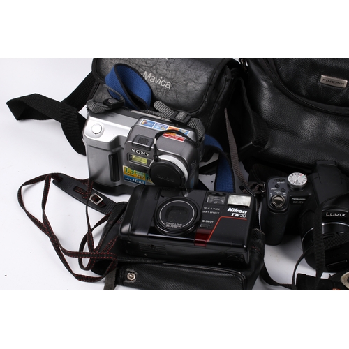 230 - A collection of assorted cameras, monoculars and binoculars. Including Barr & Stroud Sprite 10x50, e... 
