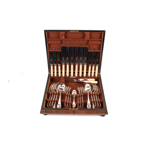 197 - Art Deco style Fenton Bros. Ltd. 40 piece canteen of silver plated cutlery, mostly for six.