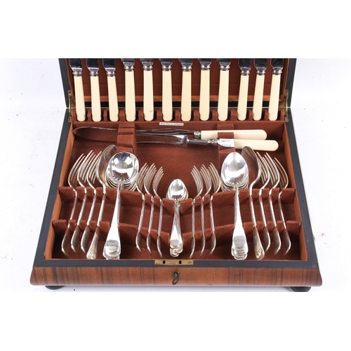 197 - Art Deco style Fenton Bros. Ltd. 40 piece canteen of silver plated cutlery, mostly for six.
