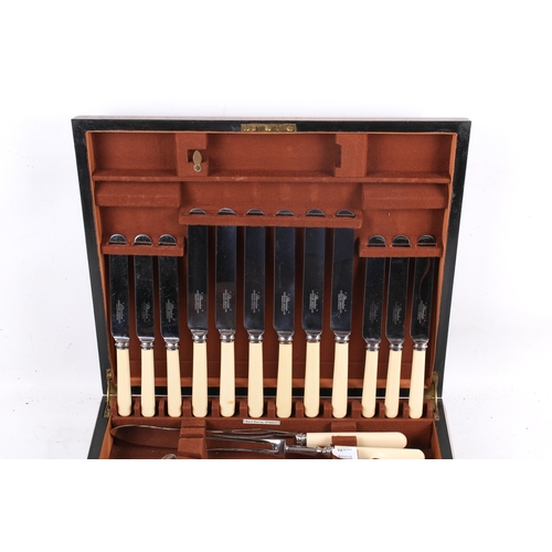 197 - Art Deco style Fenton Bros. Ltd. 40 piece canteen of silver plated cutlery, mostly for six.
