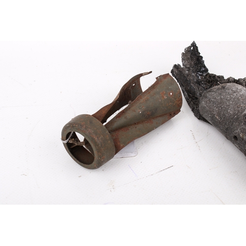 50 - A WWII German insengary exposed bomb. Engraved '--EUPORT OCTr 1917 JCF. DV FROM LADY OF---'