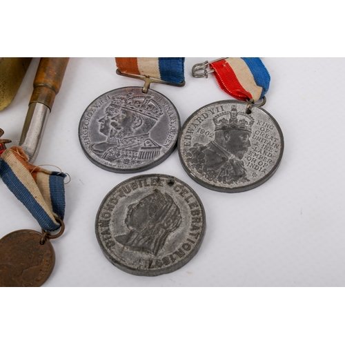 7 - A Princess Mary Christmas 1914 tin, medals and other related items. Including the original printed g... 