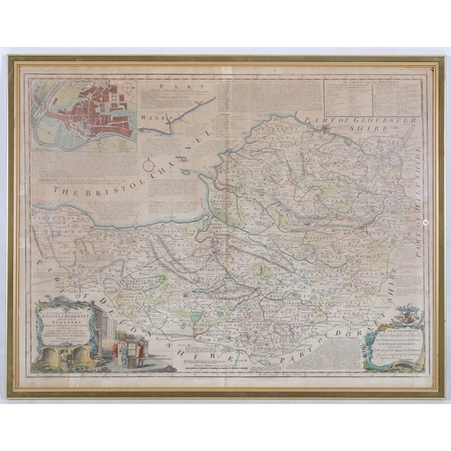 Emmanuel Bowen - Improved map of the Somerset, divided into its ...