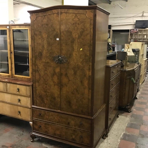 378 - FIGURED WALNUT WARDROBE