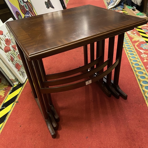 1 - G-Plan nest of three tables in mahogany