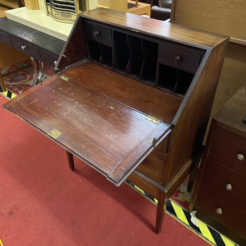 5 - Edwardian mahogany inlaid bureau  with good interior