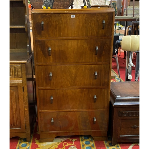 23 - 1920’s walnut tall chest