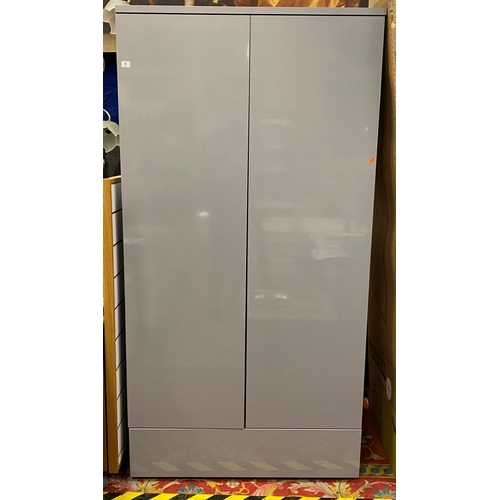 1 - IKEA high gloss double door wardrobe with under drawer