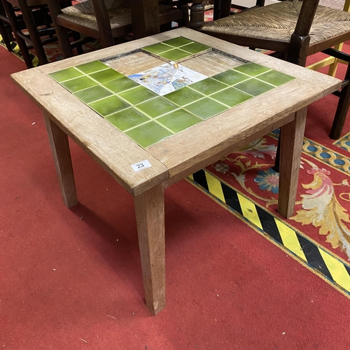 23 - Tiled top oak coffee table