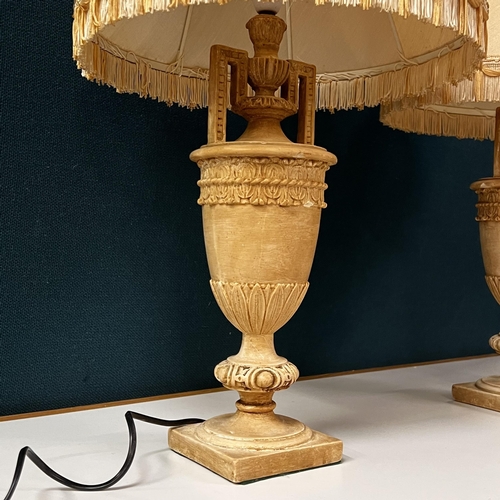 265 - Pair of Grecian urn lamps complete with shades